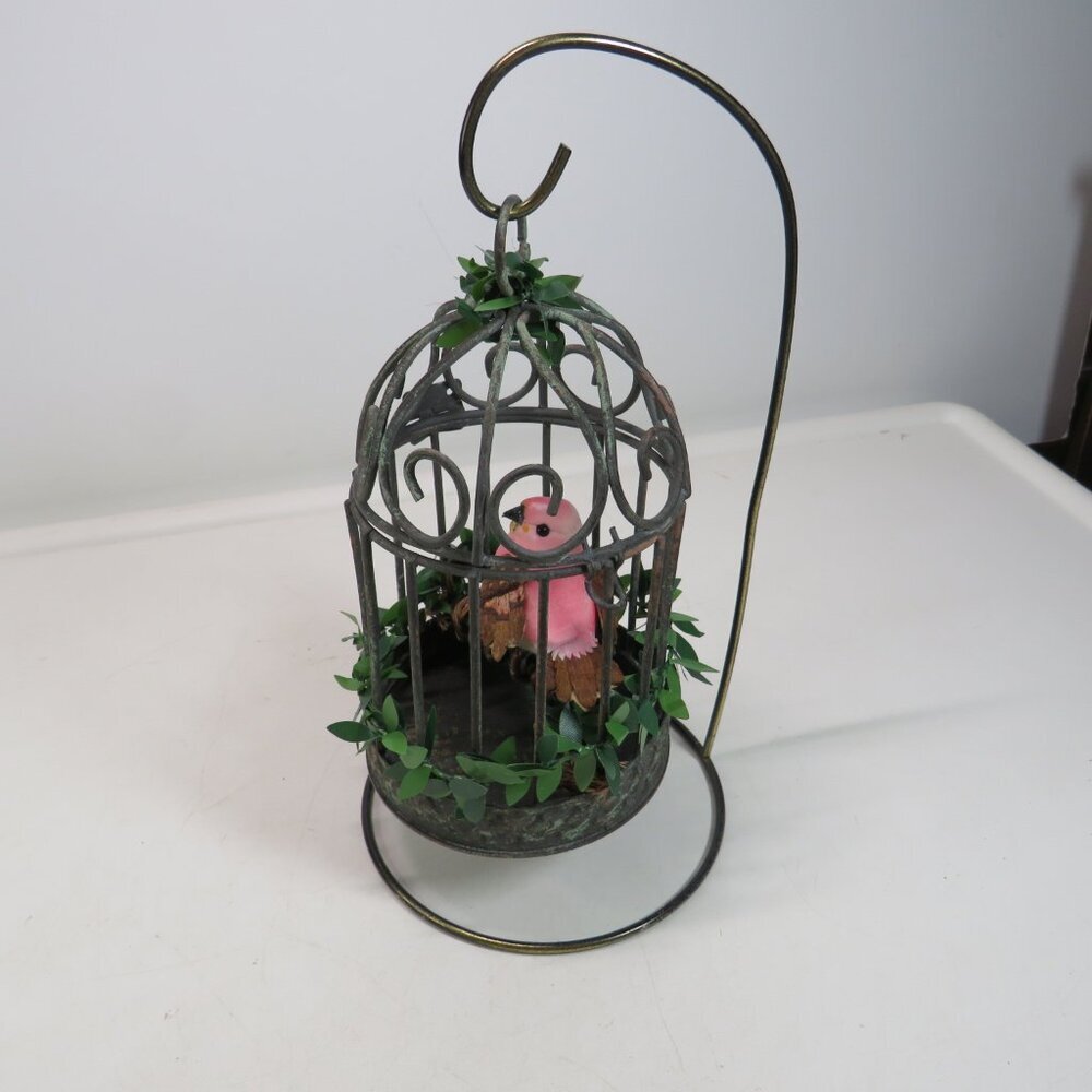 Mini Bird Cage metal with metal hanger 6.5" tall